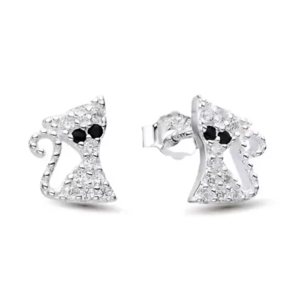Aros Gatitos Ojitos Negros