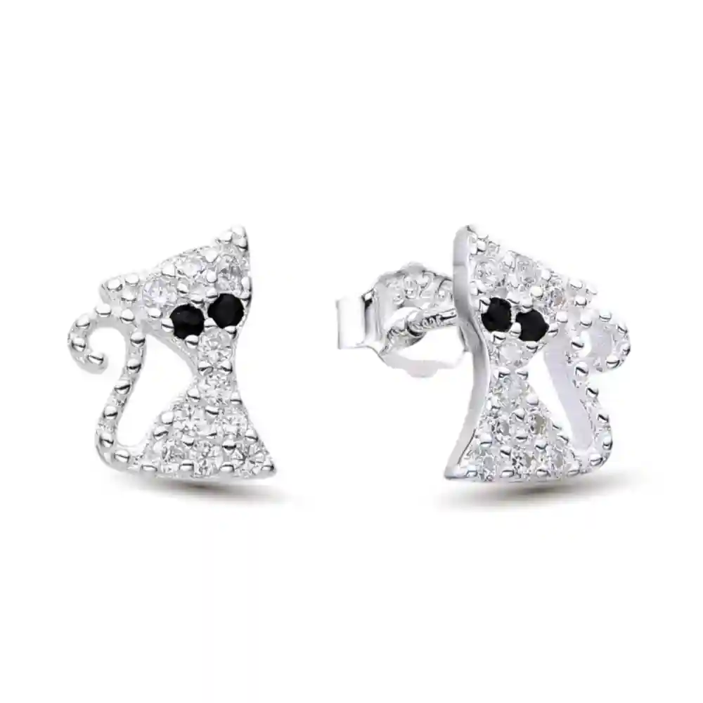 Aros Gatitos Ojitos Negros