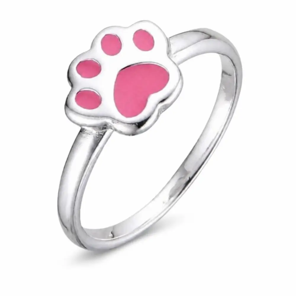 Anillo Huella Dulce Amor – Plata 925 y Esmalte Rosa