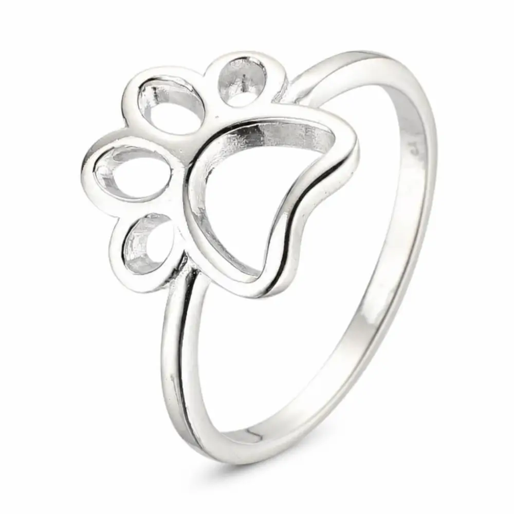 anillo de plata de huellitas