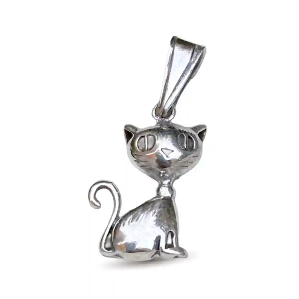 Dije Gatito de Plata 925 Inflada | Amor Felino